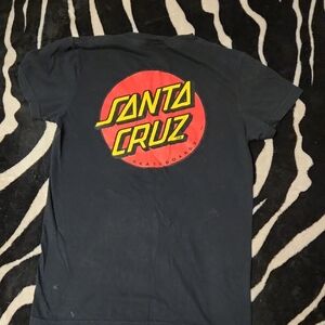 Santa Cruz Black T-Shirt with Red Logo